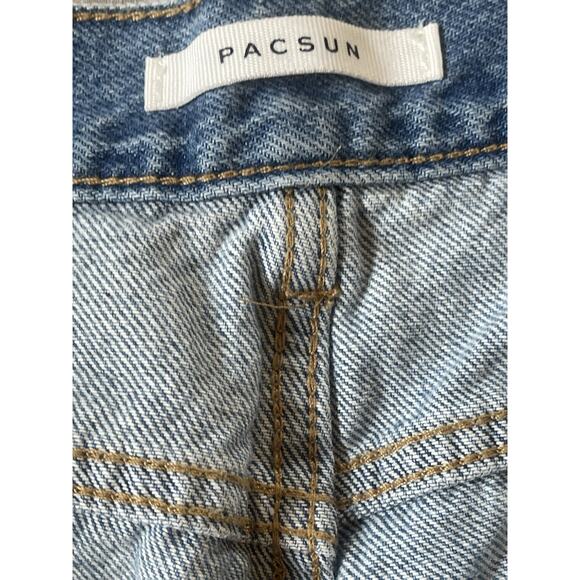 Pacsun Womens 29 High Rise Boy Shorts Distressed Denim Shorts Ripped Summer 90s - Picture 6 of 8